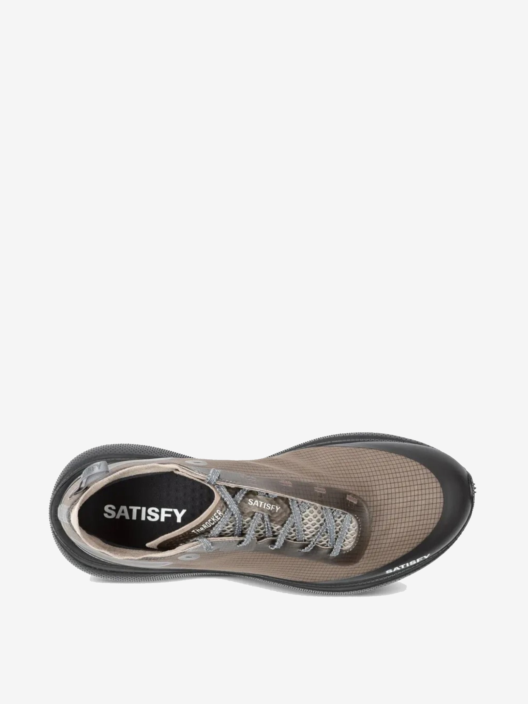 Tan sneakers, top view