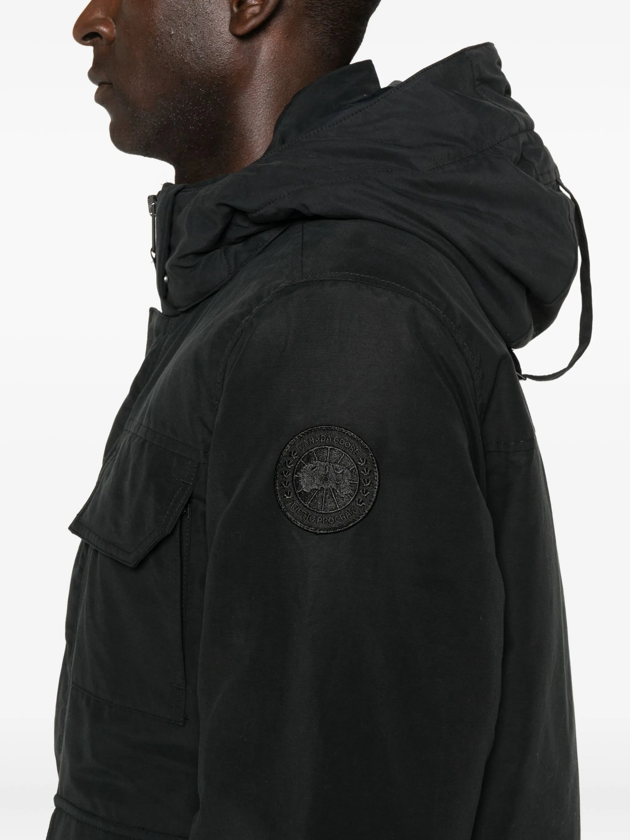 Black coat ,showing texture of the fabric