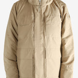 Tan coat worn by a  person, showing the coat's fit