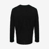 Black t-shirts, back view