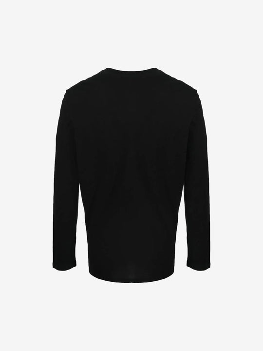 Black t-shirts, back view