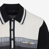 Close up of the black shirt, showing texture of the viscose fabric