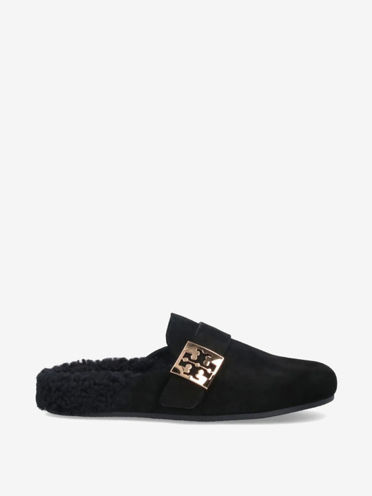 Black mules, front view