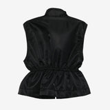 Black vest, back view