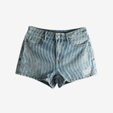 Blue shorts, front view