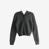 Grey cardigan, front view