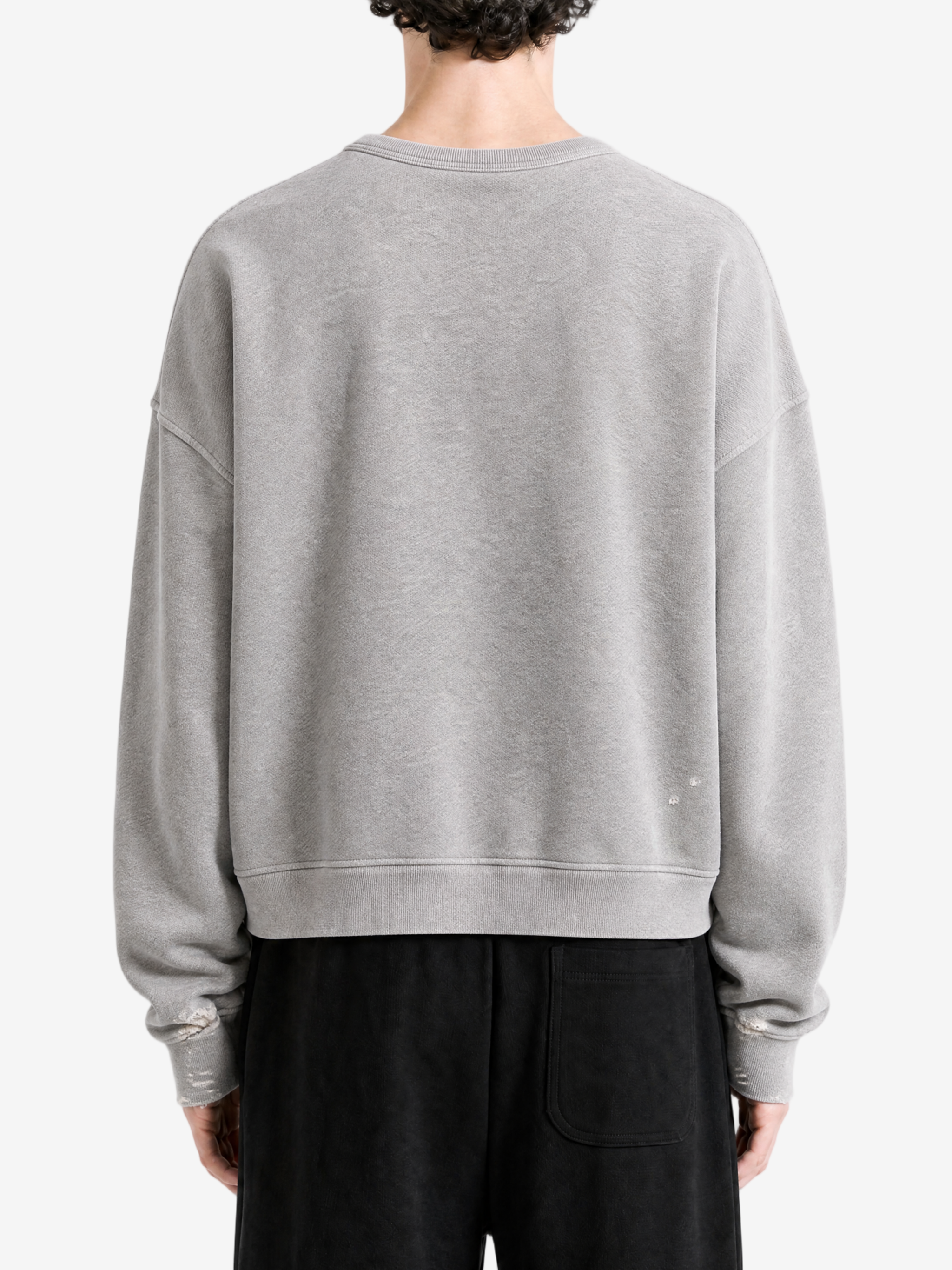  Grey hoodies worn by a person, showing the hoodies  fit