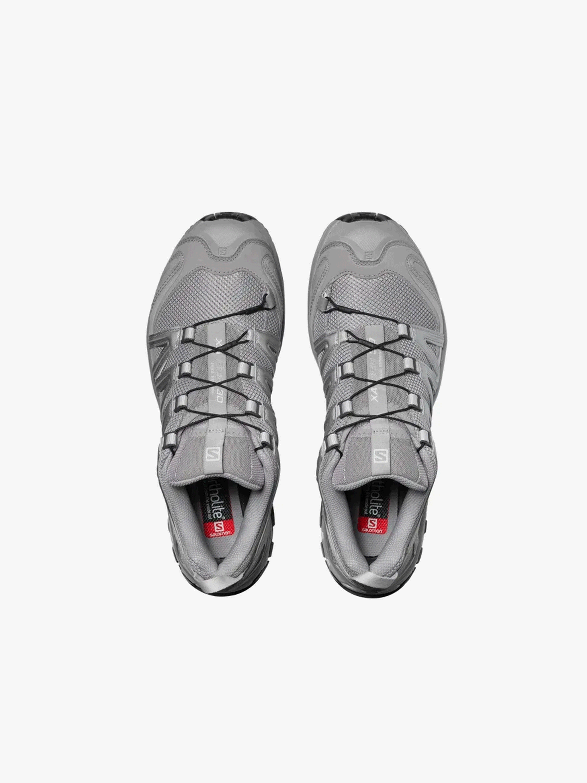 Grey sneakers, top view