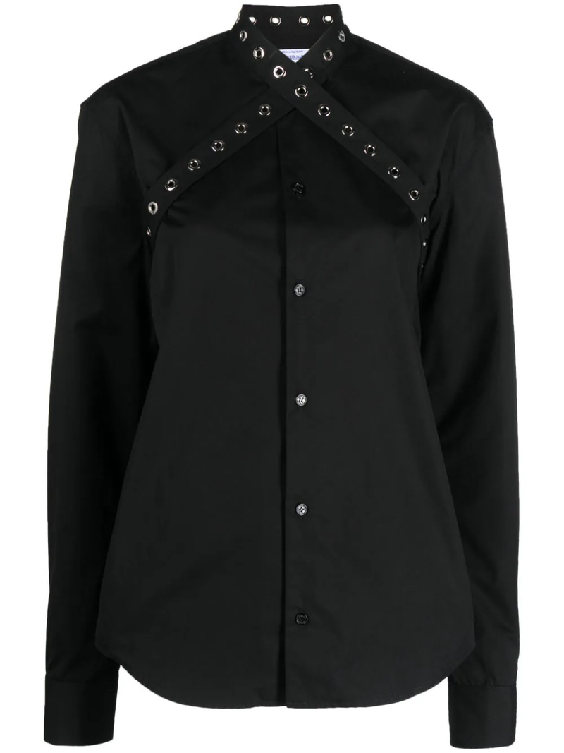 OFF-WHITE - Women Poplin Belt Eyelets Cross Shirt