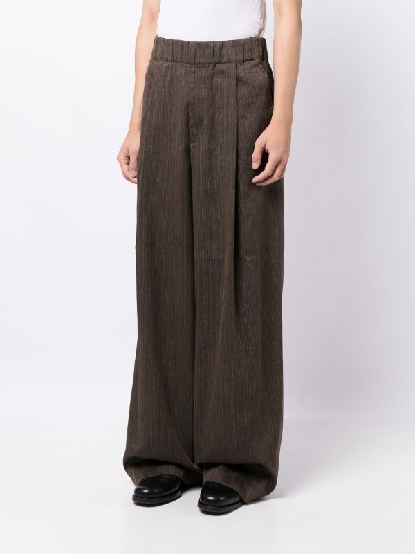 DRIES VAN NOTEN Men Pilburn Washed Cotton Linen Polyester Stripe On  Heringbone Structure Pants