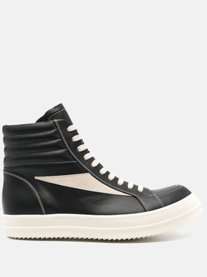 RICK OWENS - Men Leather High Vintage Sneakers