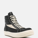 RICK OWENS - Men Leather High Vintage Sneakers