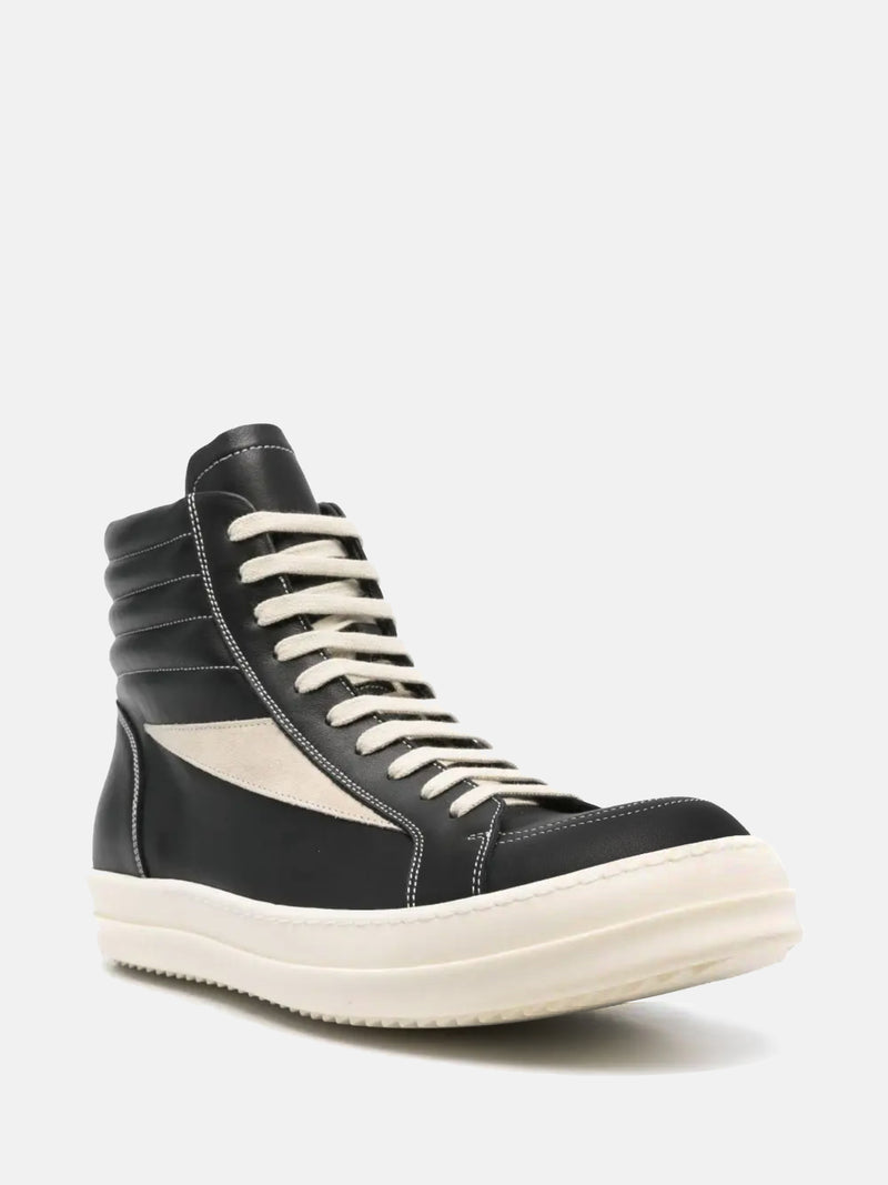 RICK OWENS - Men Leather High Vintage Sneakers