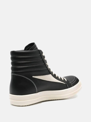 RICK OWENS - Men Leather High Vintage Sneakers