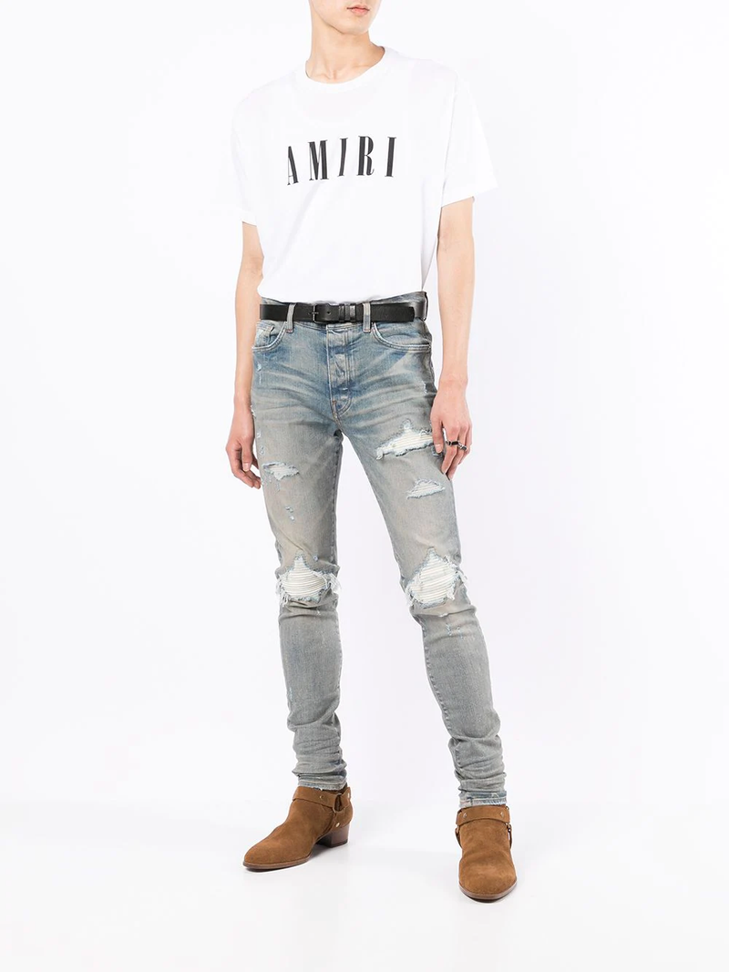 Amiri Light-wash Ripped Skinny Jeans in Blue for Men