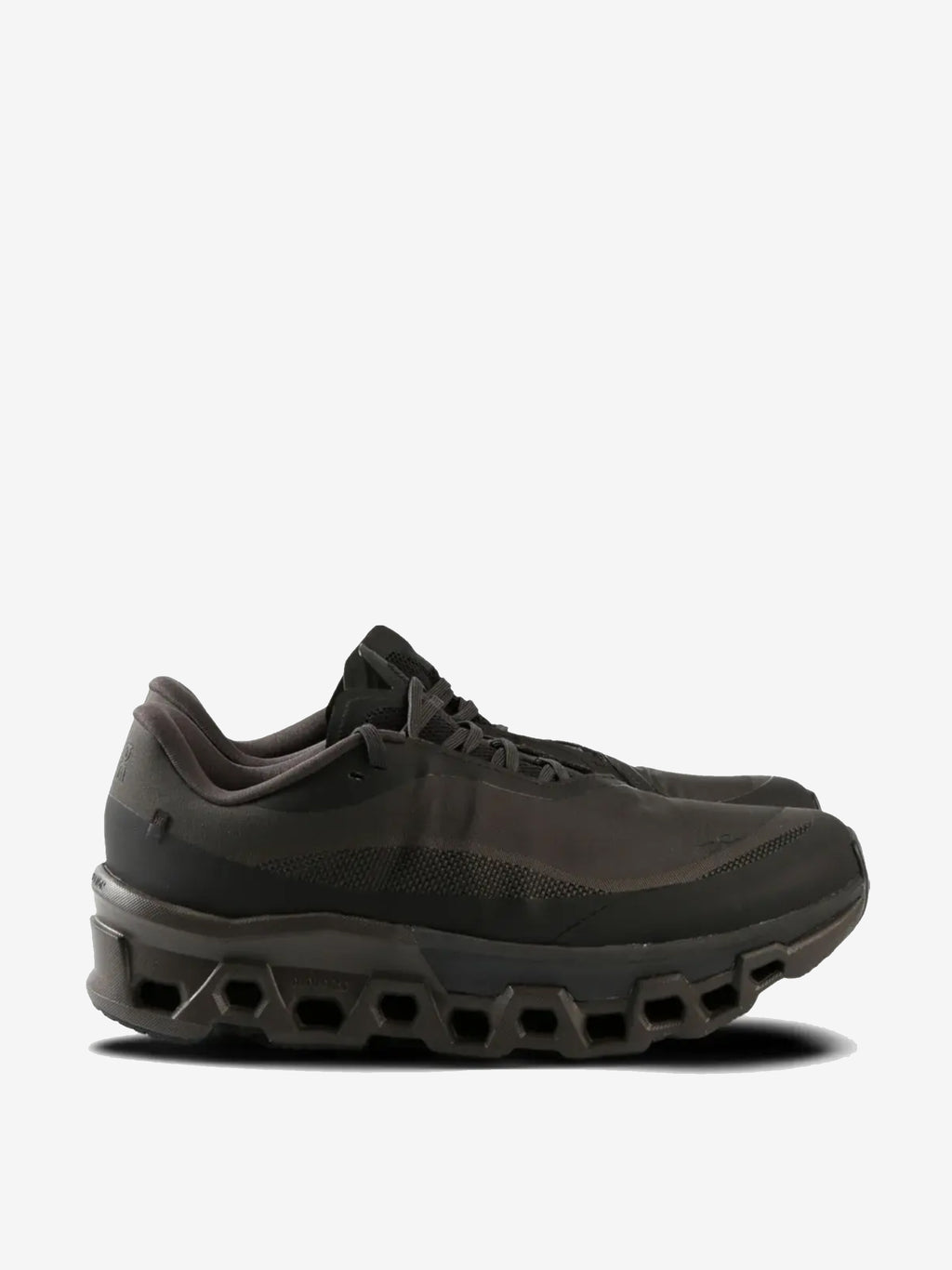 black sneakers, front view