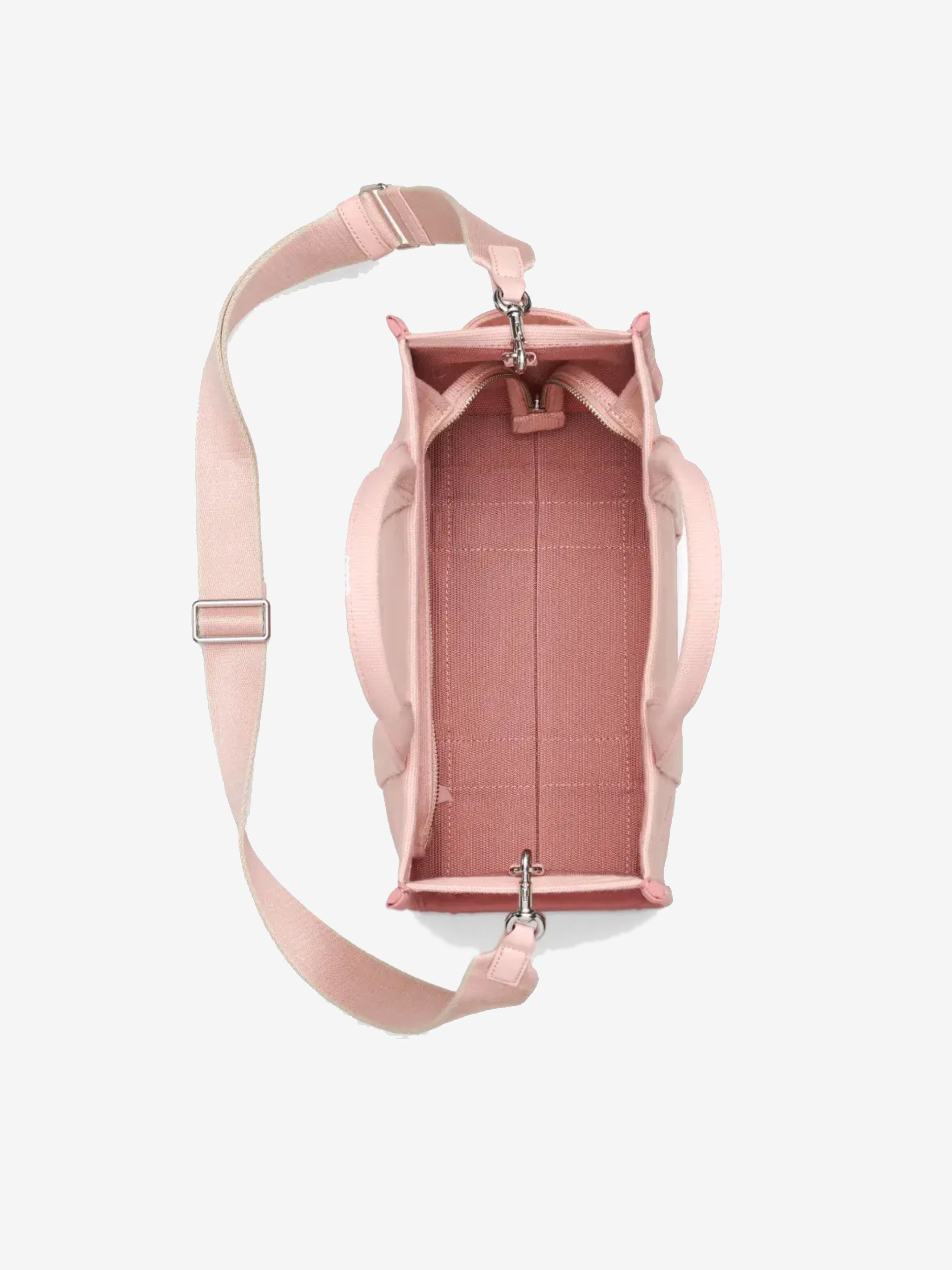 Close up of pink bags, showing texture of the cotton fabric