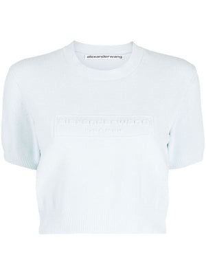 ALEXANDER WANG - Women Embossed Logo Ribbed SS Tee