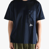 Blue shirt worn by a person, showing the  shirt's fit