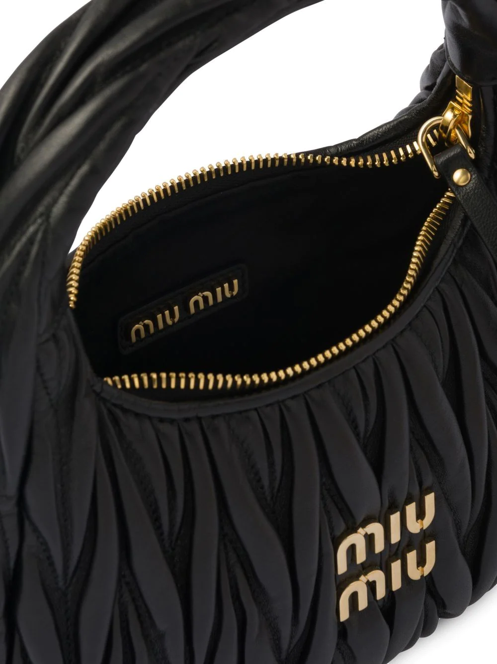 Miu Miu Women's Leather Hobo Bag - Black - Hobo Bags