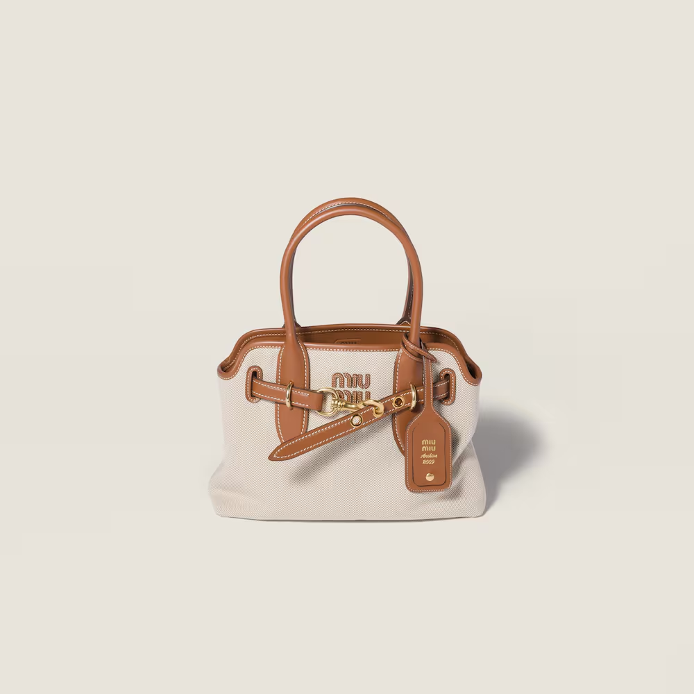 Tan bag, front view