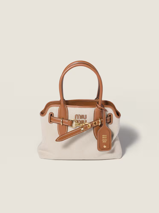 Tan bag, front view
