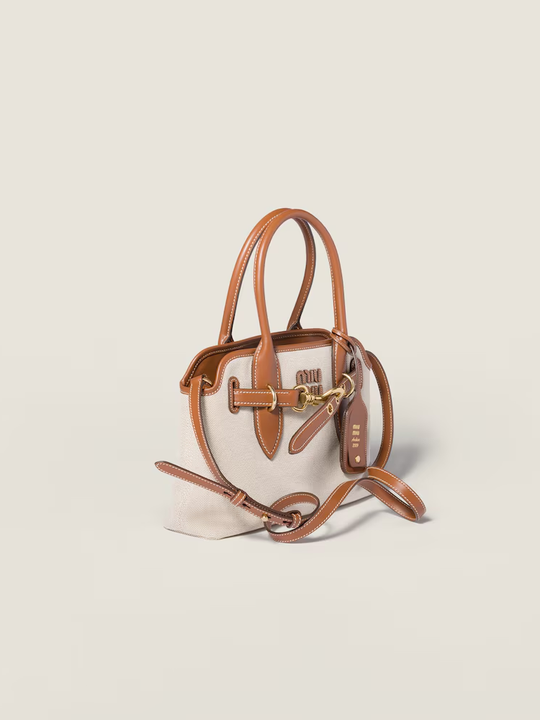 Tan bag, front view