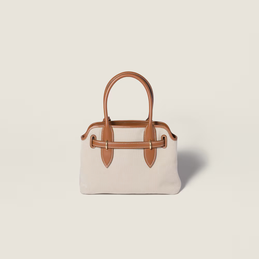 Tan bag, front view