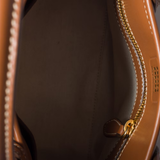 Close up of Tan bag, showing detail