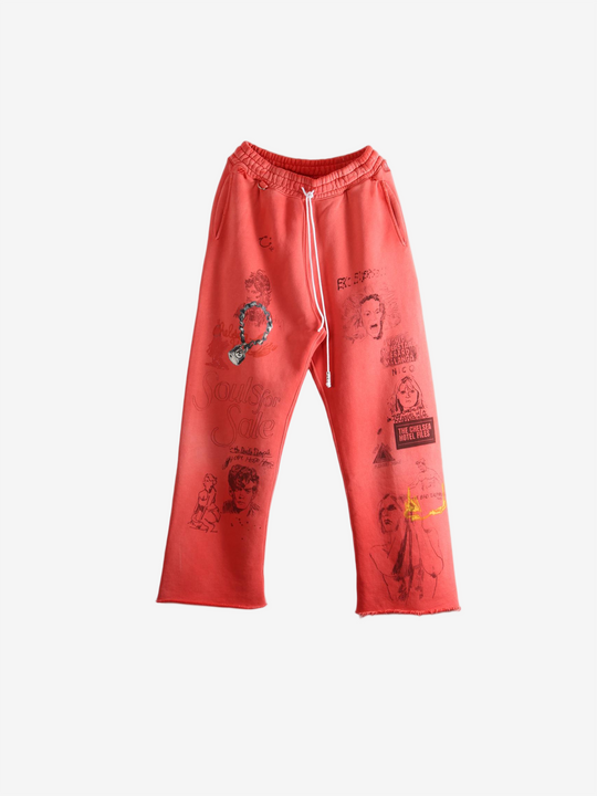 Red pants, front view