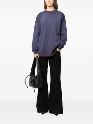ALEXANDER WANG Women Bi-color Long Sleeve Tee With Embossed Logo
