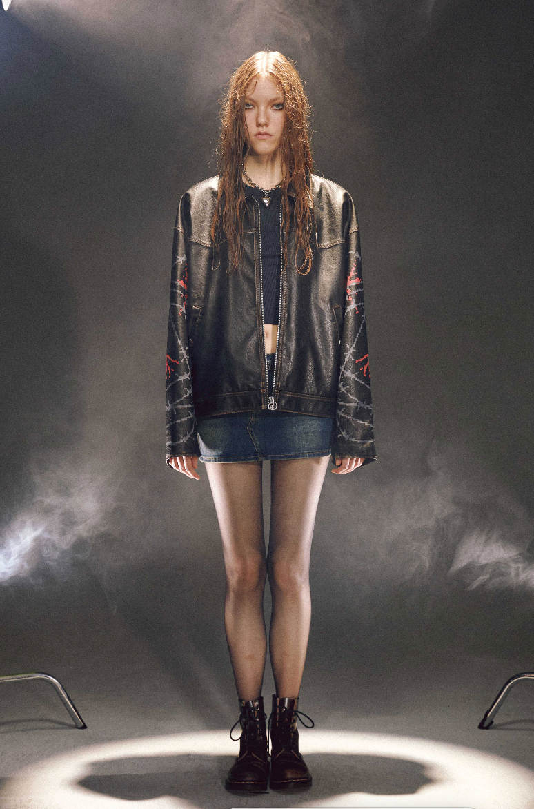 Vintage faux 2025 leather jacket