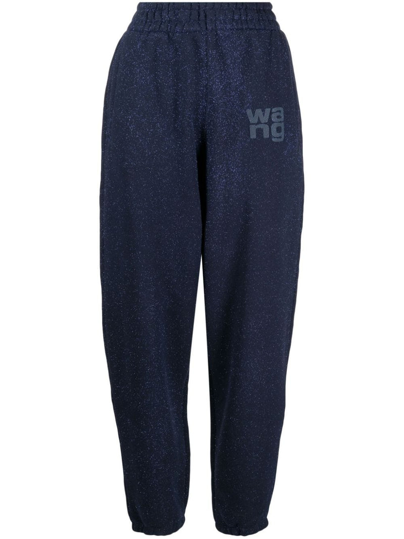 T BY ALEXANDER WANG Women Glitter Essential Terry Sweatpants With Puff Logo