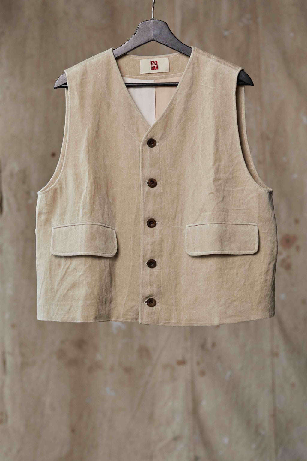 AVIVA JIFEI XUE Single Breasted Flap Pocket Vest w/Adjustable Back