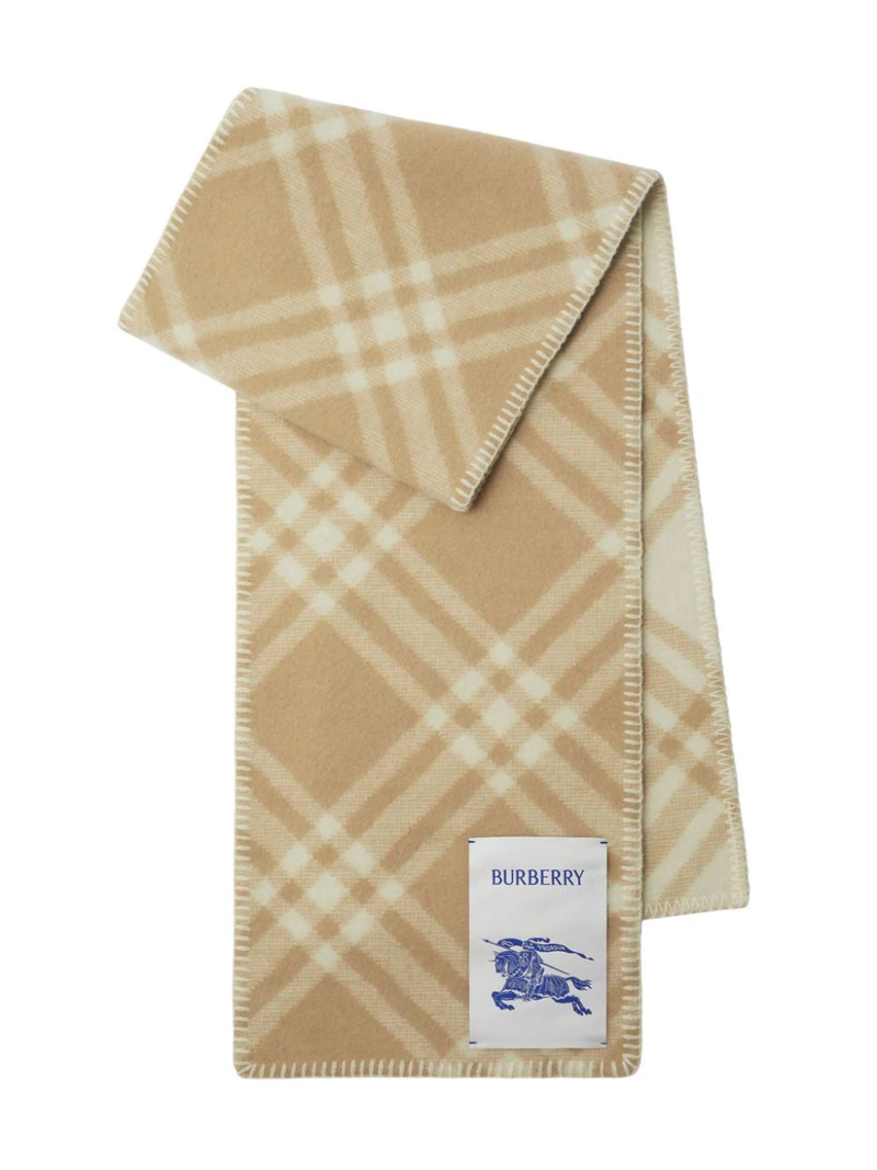 BURBERRY Check Wool Scarf