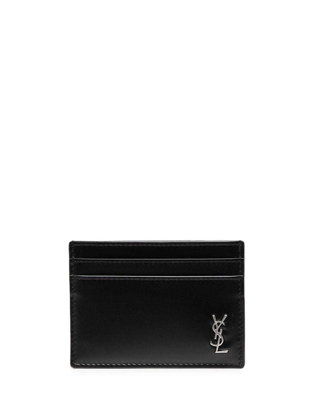 Saint Laurent Men's Monogram Plaque Leather Card Holder - Bergdorf Goodman
