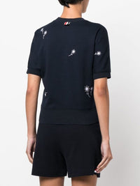 THOM BROWNE Women Floral Embroidered Crewneck T-Shirt