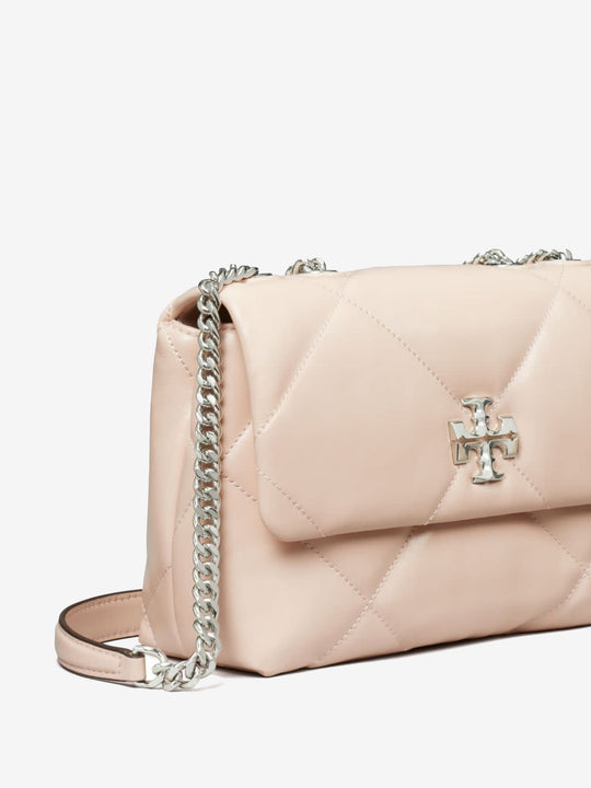 Close up of pink bags, showing texture of the nappa leather fabric