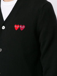 COMME DES GARCONS PLAY Men Small Double Hearts Cardigan