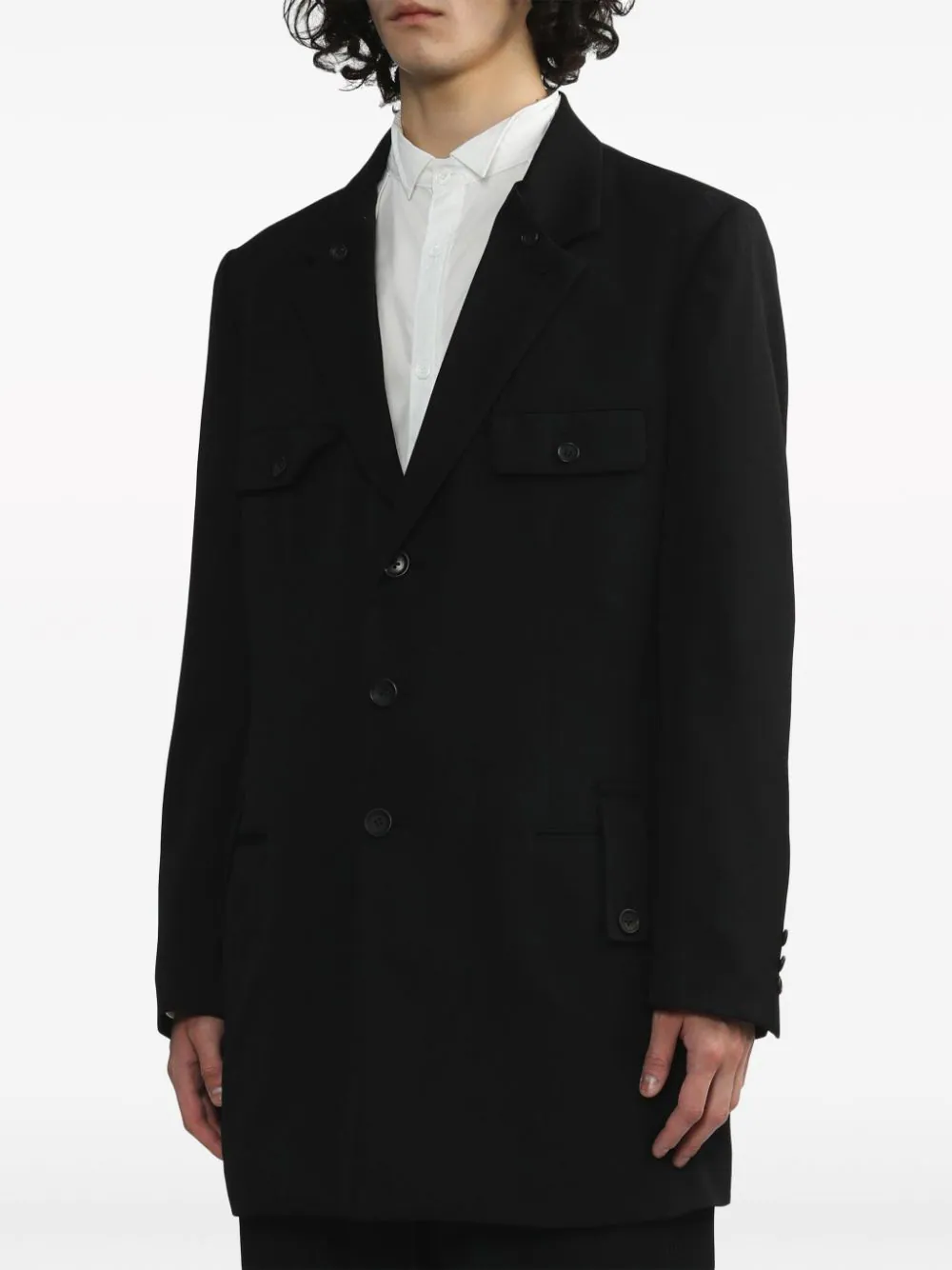 YOHJI YAMAMOTO POUR HOMME Double Collar 3-Button Single Breasted
