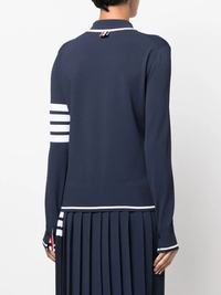 THOM BROWNE Women 4 Bar LS Knitted Polo Jumper