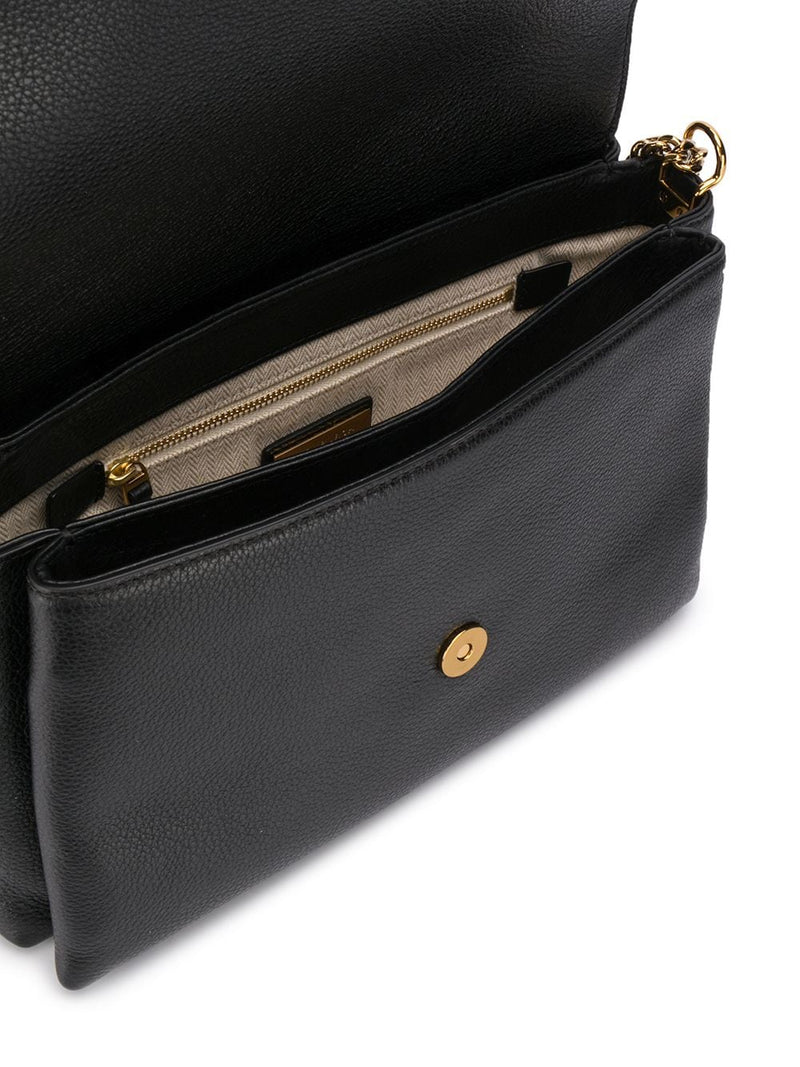 Tory Burch Kira Pebbled Leather Wallet Crossbody Bag - Black