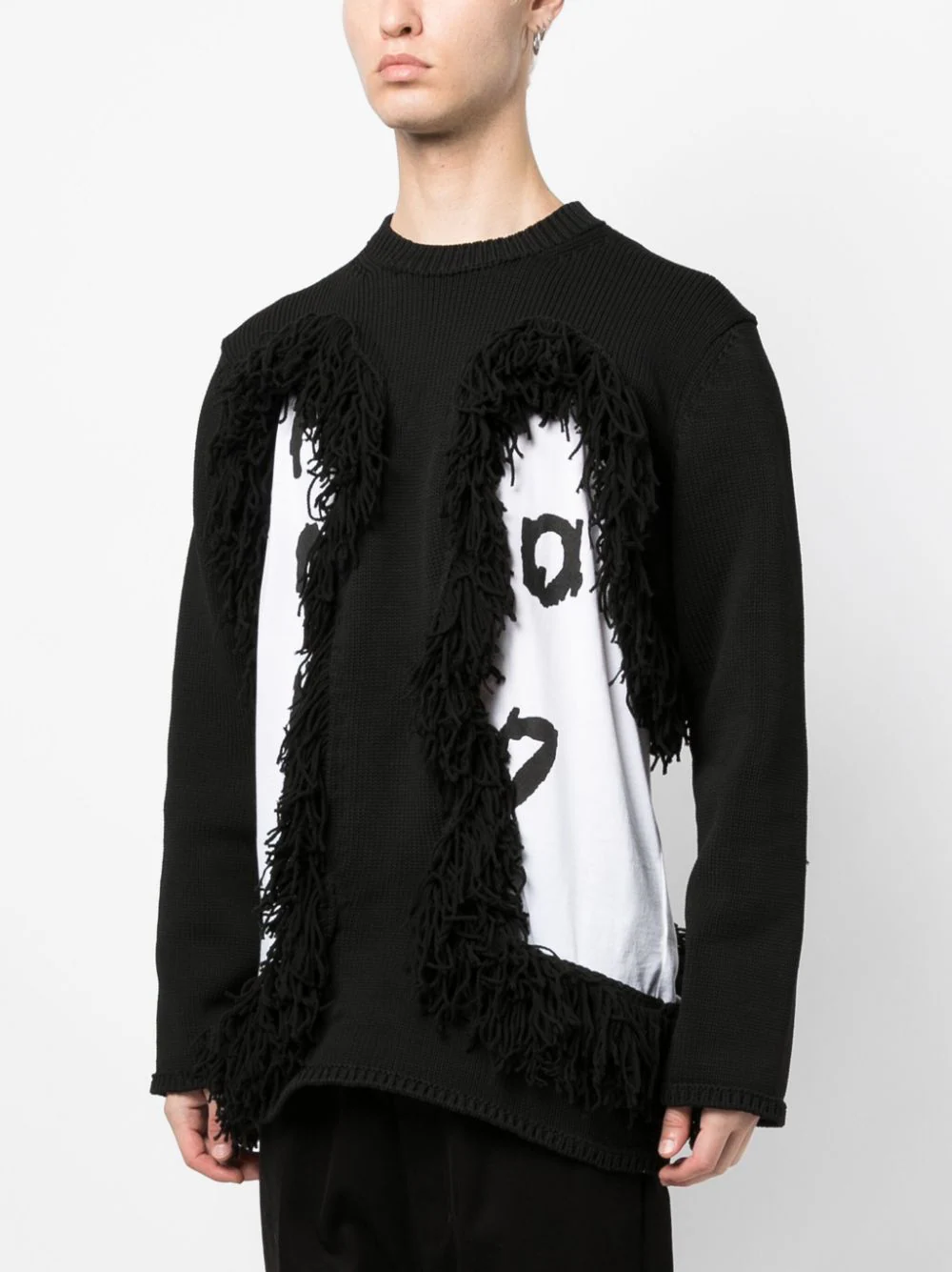 COMME DES GARCONS HOMME PLUS Men Cut Out Fringe Sweater