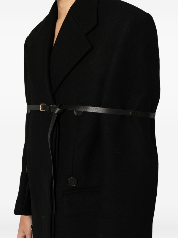 RECTO Women Giverny Felt Belt Detail Double Breasted Coat – Atelier New York