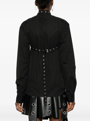 OFF-WHITE - Women Poplin Belt Eyelets Cross Shirt