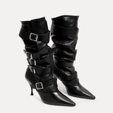 Black boots, front view