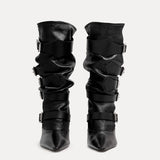 Black boots, front view