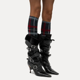 Black boots, front view