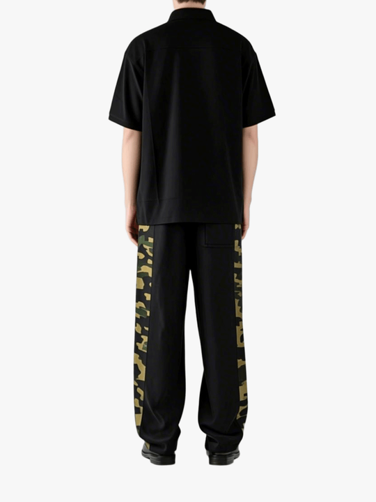 Black shirt, full body view