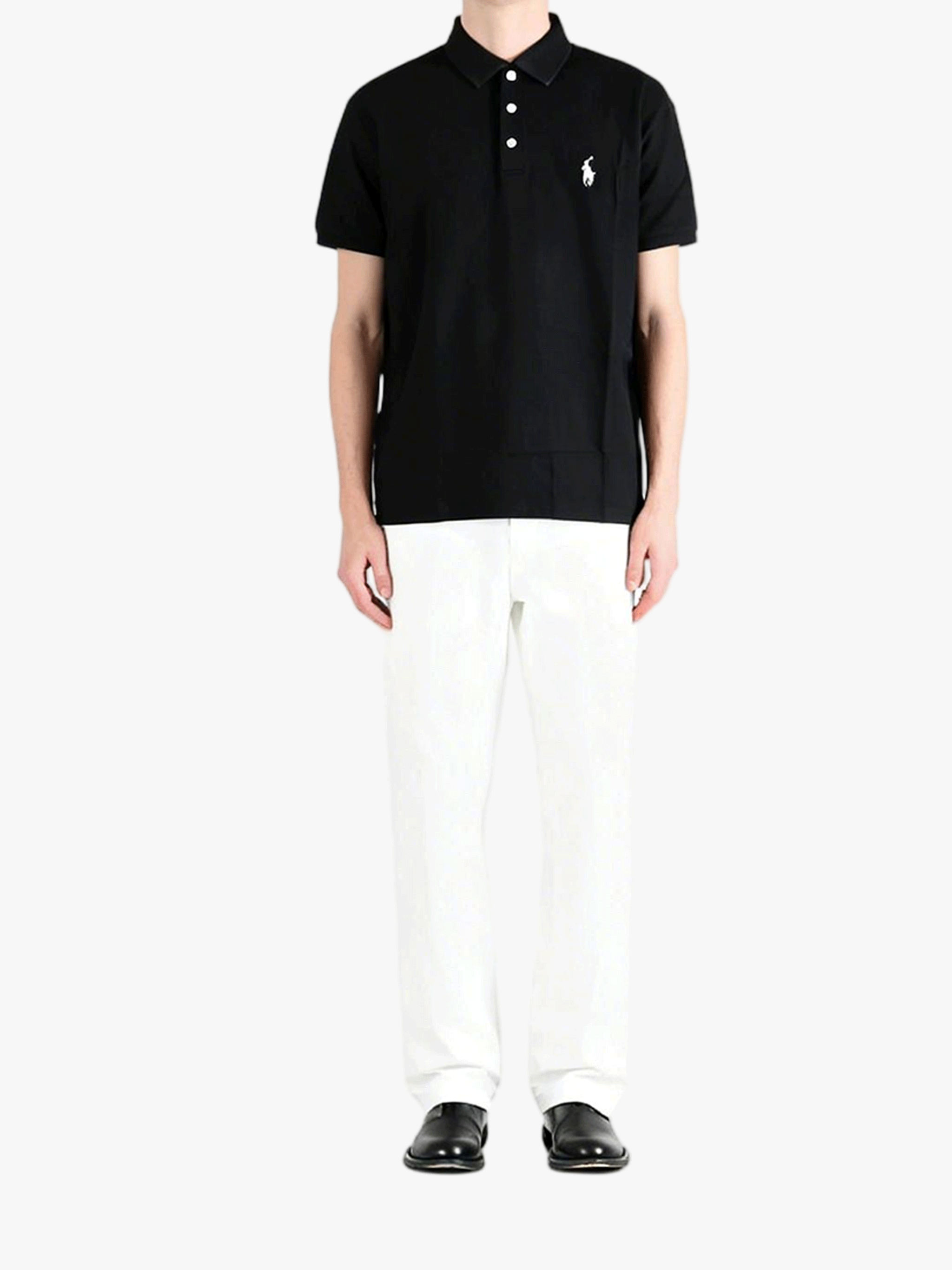 Black shirts, full body view